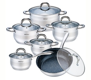 Zestaw garnków stalowych KINGHOFF Silver 12 ele. KH-1098