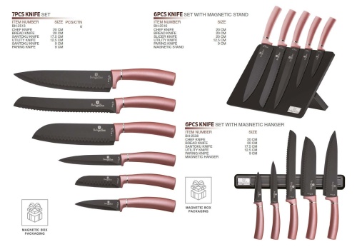 6-tlg Non-stick Messer-Set Messerset Berlinger Haus i-ROSE Collection BH-2513