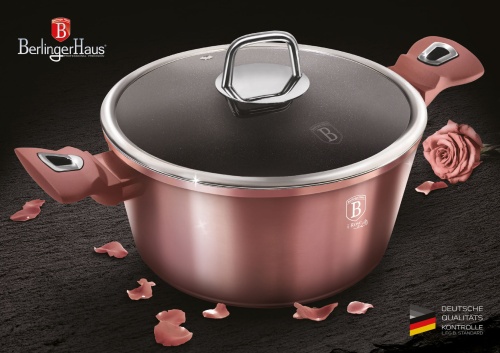 Zestaw garnków 12 ele. BERLINGER HAUS Metallic i-Rose Line BH-6044