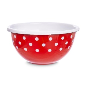 Emaillierte Schüssel 12 cm Red Polka Dots ORION Retro 124744