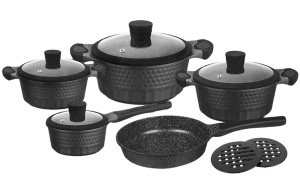 11-tlg Topfset Kochtopfset mit Marmorbeschichtung ZILNER ZL-8514