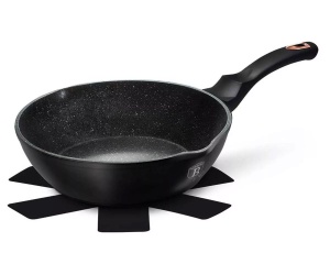 24cm Deep Frying Pan with non-stick Granite coating BERLINGER HAUS BLACK ROSE BH-6184