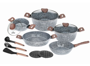 15-teiliges Marmor Kochtopfset Topfset Geshirrset ZILNER FOREST ZL-8519