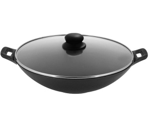 Cast Iron Wok with glass lid 31cm KRISBERG KS-2561