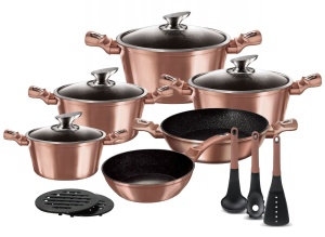 15-teiliges Antihaftbeschichtet Kochtopfset Topfset Geshirrset ZILNER ROSE GOLD ZL-8517