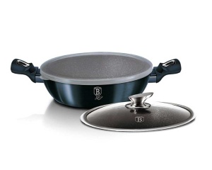 Granite Flat Pot with glass lid 28cm / 3.8L BERLINGER HAUS AQUAMARINE BH-6794