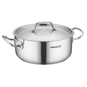 GARNEK STALOWY 18/10 28x16cm 9.5L KORKMAZ PROLINE GASTRO A2724