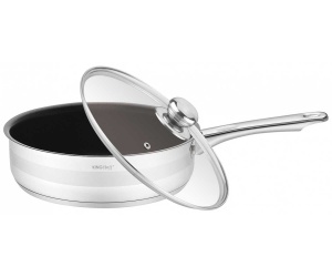 Stainless Steel Fry pan with lid 24cm KINGHOFF KH-1573