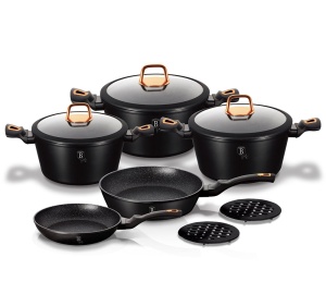 Cookware Set BERLINGER HAUS BLACK ROSE LINE 10 pcs [BH-1645-N]