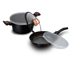 5-piece Pot + Frypan Set  BERLINGER HAUS Black Rose Line BH-6790