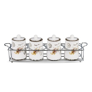 5-teilig Keramik Gewürzbehälter Set Gewürzset Gewürzgläser Gewürzdosen Vorratsgläser MAESTRO MR-20049-04CS