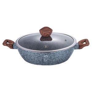 Granite Wok Shallow Pot with lid 32cm 4.9L BERLINGER HAUS Forest Line BH-1202