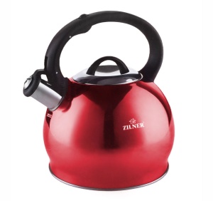 Wasserkessel Flötenkessel Edelstahl-Kessel 3.0L ZILNER ZL-5675-RD Cherry