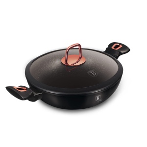 WOK GARNEK GRANITOWY 4.4L 30CM BERLINGER HAUS BLACK ROSE BH-7112