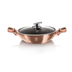 WOK GARNEK GRANITOWY 30cm 4.4L BERLINGER HAUS METALLIC LINE ROSE GOLD BH-7100