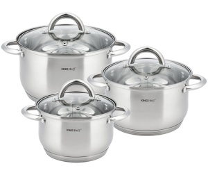 Zestaw garnków stalowych 6 ele. 2.1/2.9/3.9L KINGHOFF Silver KH-4446