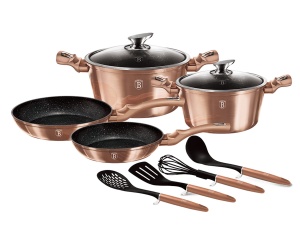 10-teiliges Antihaftbeschichtet Kochtopfset Topfset BERLINGER HAUS Metallic ROSE GOLD BH-6142