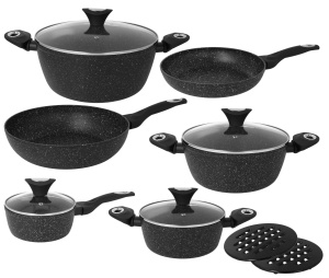 12 pcs Cookware Set with non-stick Granite coating BRUNBESTE BB-1293