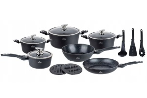 15-teiliges Marmorbeschichtet Kochtopfset Topfset Geshirrset ZILNER ZL-8544