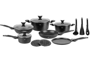 15-teiliges Marmorbeschichtet Kochtopfset Topfset Geshirrset ZILNER ZL-8545