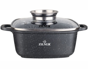 Töpf Kochtopf 3.5L 22cm mit Glasdeckel Marmorbeschichtung ZILNER ZL-9009