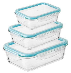 Set of 3 borosilicate glass kitchen containers 350 / 600 / 1000ml KONIGHOFFER LARGO KG-2079