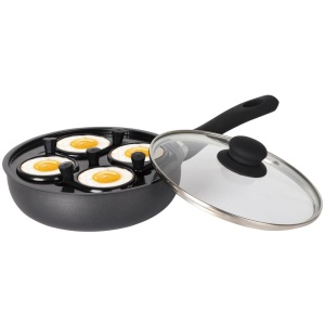 Marmorpfanne Bratpfanne aus Stahl mit Eierbrateinsatz 20cm KINGHOFF KH-1806