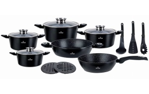 15-teiliges Marmorbeschichtet Kochtopfset Topfset Geshirrset ZILNER ZL-8570