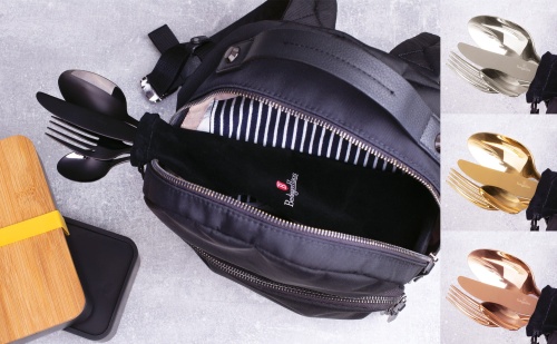 4 Piece Cutlery set with cover BERLINGER HAUS Champagne BH-2728