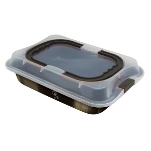 Tin, baking tray with lid 36.5x24.5x5.5cm BERLINGER HAUS Shiny Black BH-7840