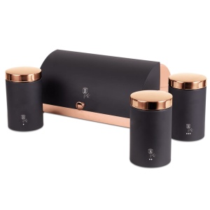 Steel bread loaf with 3 containers BERLINGER HAUS Black Rose BH-6731