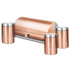 Steel bread loaf with 3 containers BERLINGER HAUS Rose Gold BH-6730