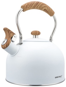 Czajnik stalowy na gaz 2.5L indukcja biały matowy KINGHOFF KH-1860