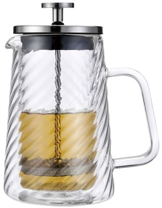 Glass coffee maker and tea maker 600ml French Press silver KLAUSBERG KB-7763