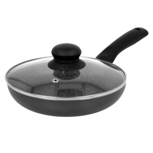 Frying pan with marble coating 16 cm with lid BRUNBESTE BB-2837
