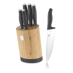 Messer-Set im Bambusblock, 6-teilig BERLINGER HAUS Anthrazit BH-2672