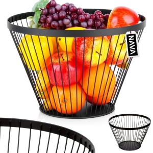 Korb Obst Basket Metall Gemüse Schwarz Schüssel Misty 30 cm Nava 10-100-031